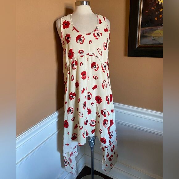 Proenza Schouler Silk Blend Floral Asymmetrical Hem Dress 8 - Picture 9 of 13